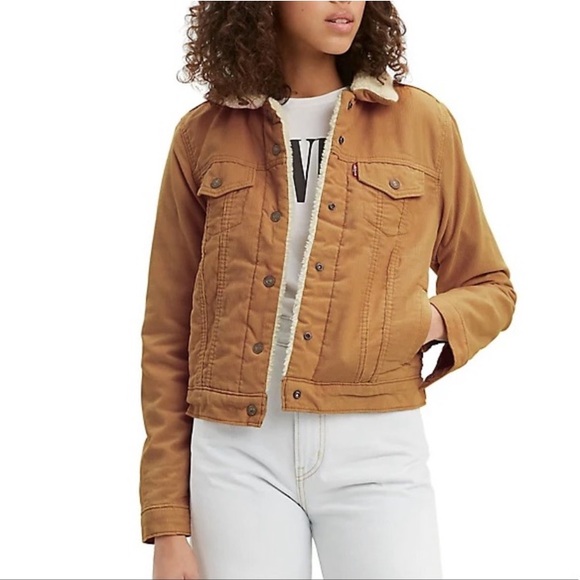 LEVI’S | Original Corduroy Sherpa Trucker Jacket - Women’s - Small - Picture 1 of 4